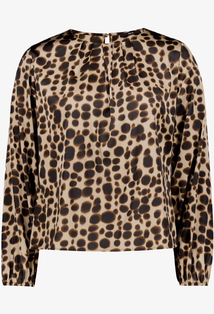 Abstract Print Satin Blouse