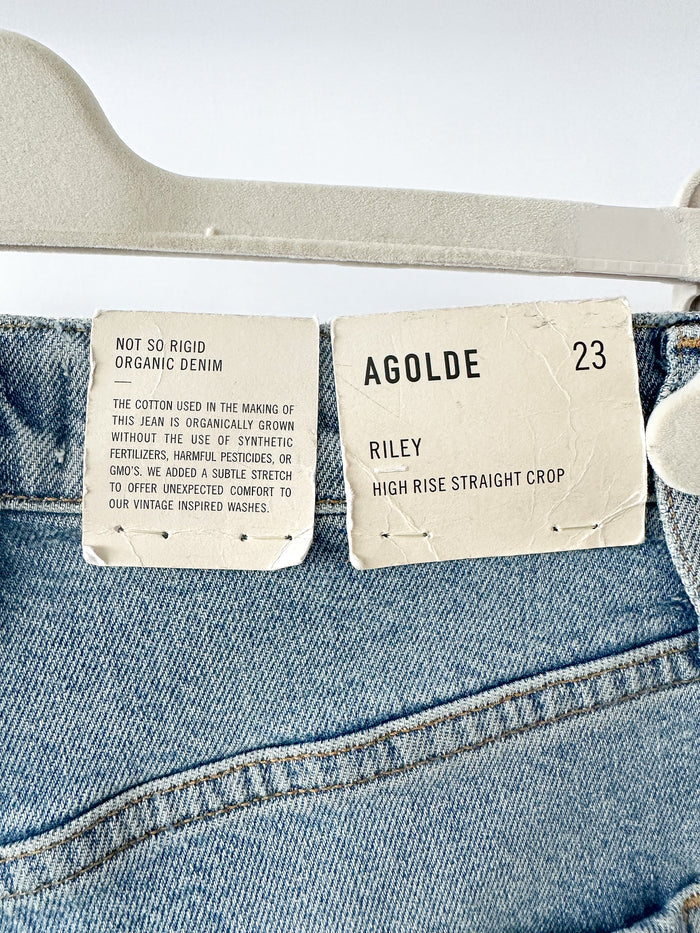 Agolde Riley High Rise Straight Crop Jeans