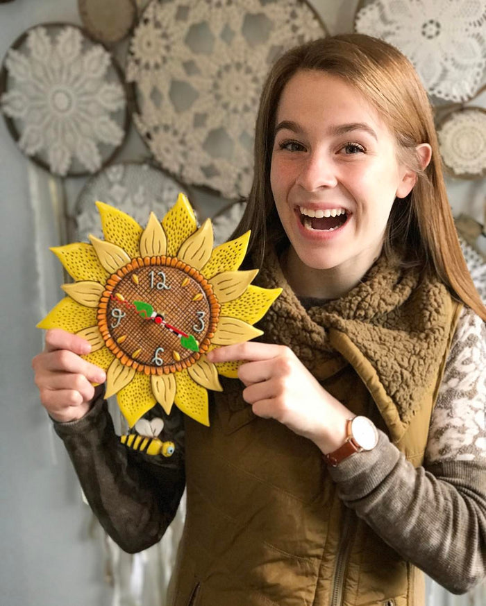 Allen Designs - Bee Sunny Sunflower Swing Pendulum Wall Clock P1712