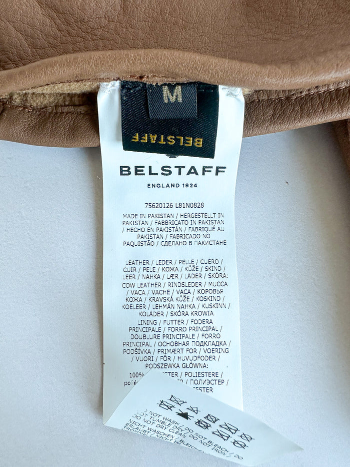 Belstaff Cow Leather Tan Brown Motorcycle Gloves