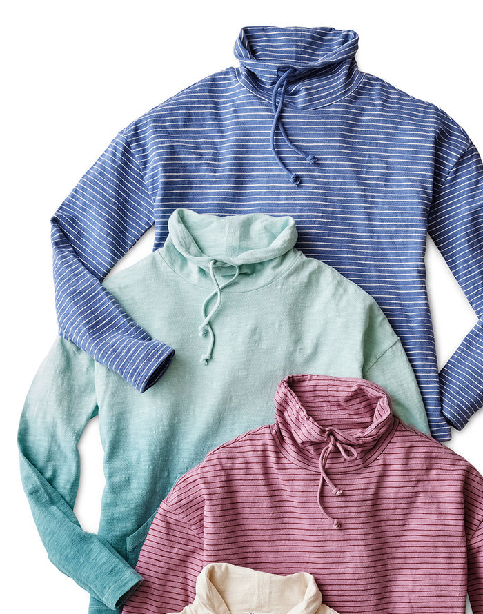 Bodie Funnel Neck: Coastal Stripe