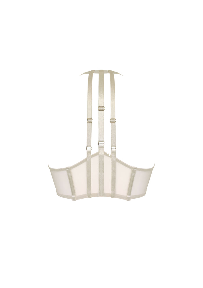 Bordelle Signature Art Deco Cream Wireless Soft Cup Mesh Wrap Bra - House Of Huntington
