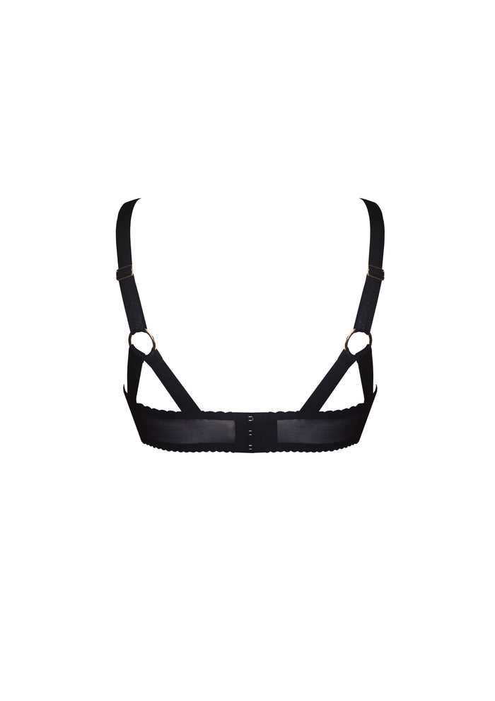 Bordelle Signature Wireless Soft Mesh Black Bondage Belle Bra - House Of Huntington