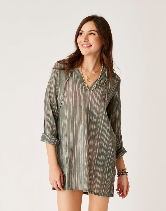 Gia Coverup: Cilantro Stripe - FINAL SALE