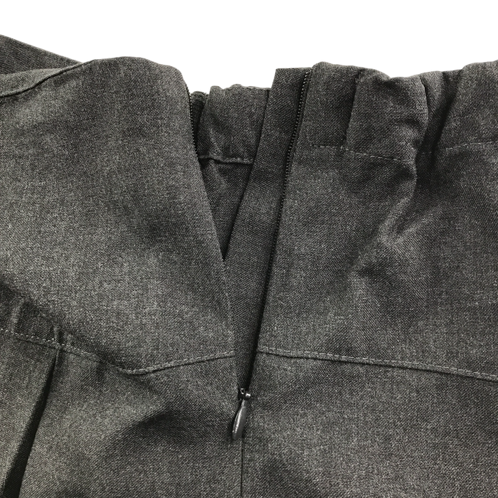 Girls grey pleated adjustable waist school skirt