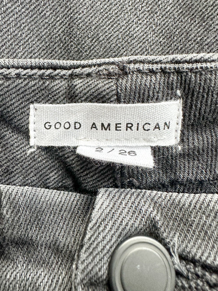 Good American Black Straight Leg Jeans