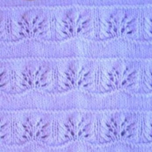Hand Knitted Baby Blanket - Purple Floral Pattern