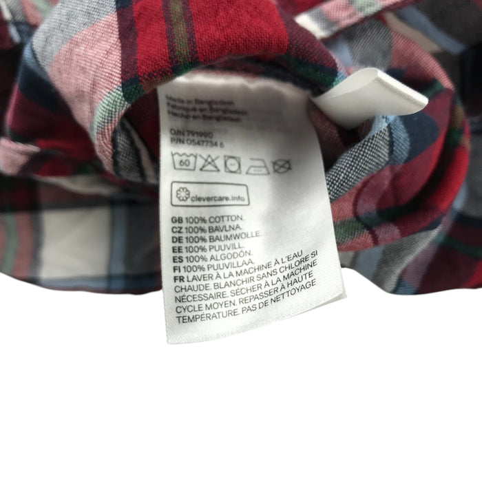 H&M 5-6 years red and white checked buttoned cotton shirt
