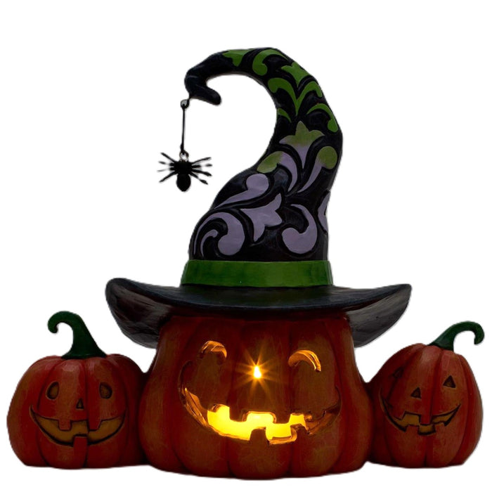 Jim Shore Heartwood Creek - Altogether Spooky Jack-O-Lanterns LED Halloween Figurine 6016642