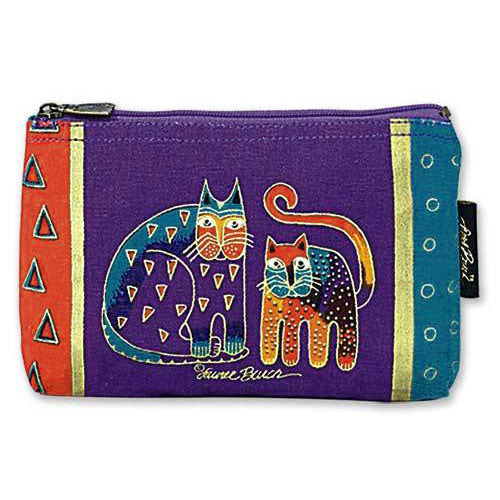 Laurel Burch - Purple Green Cats Cosmetic Bag