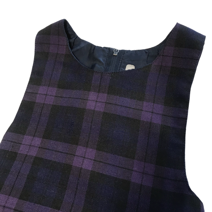 Mans World 4-5 years purple navy tartan school pinafore