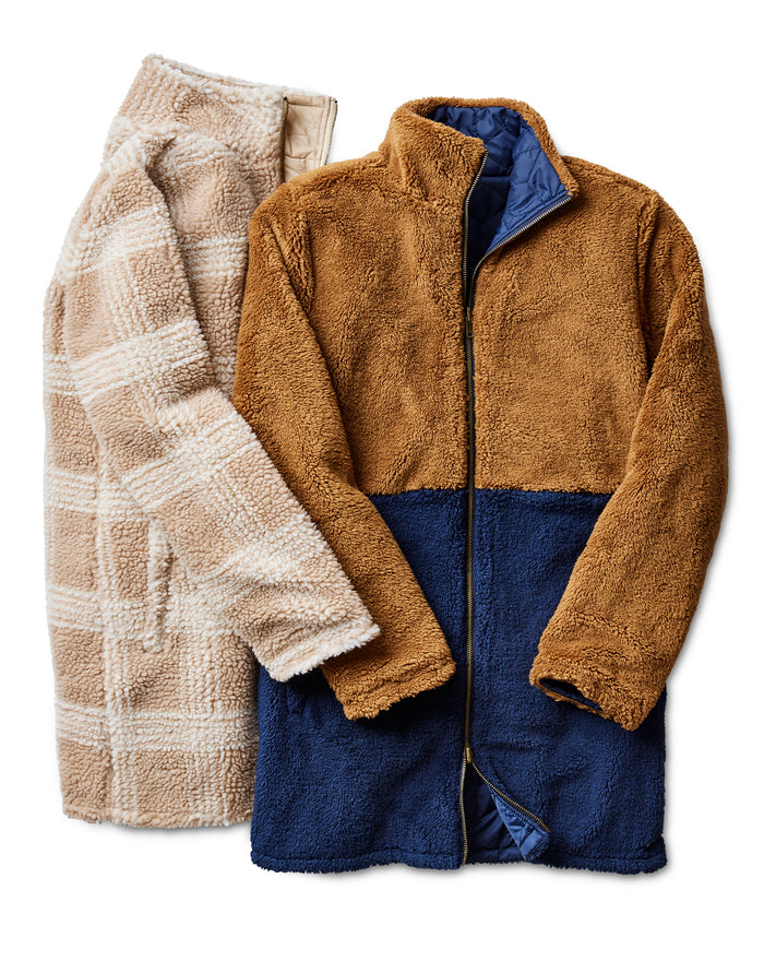 Mason Reversible Jacquard Jacket: Lt. Khaki Plaid - FINAL SALE
