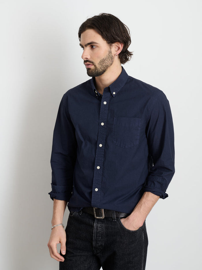Mill Shirt in Cotton Poplin - Dark Navy