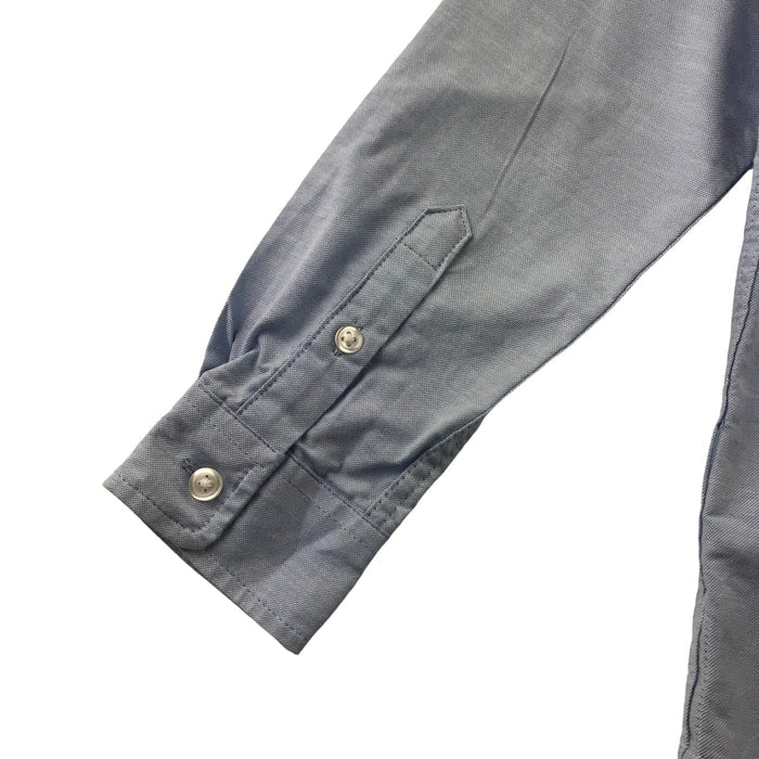 Next 6-7 years blue plain with logo and striped collar shirt
