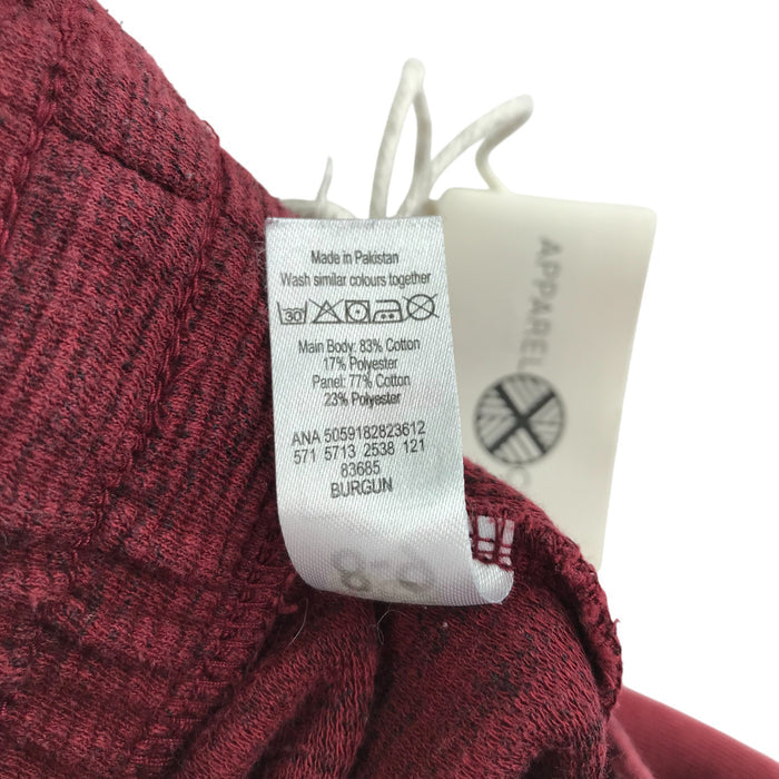 Next 8-9 years burgundy plain with black jersey material shorts