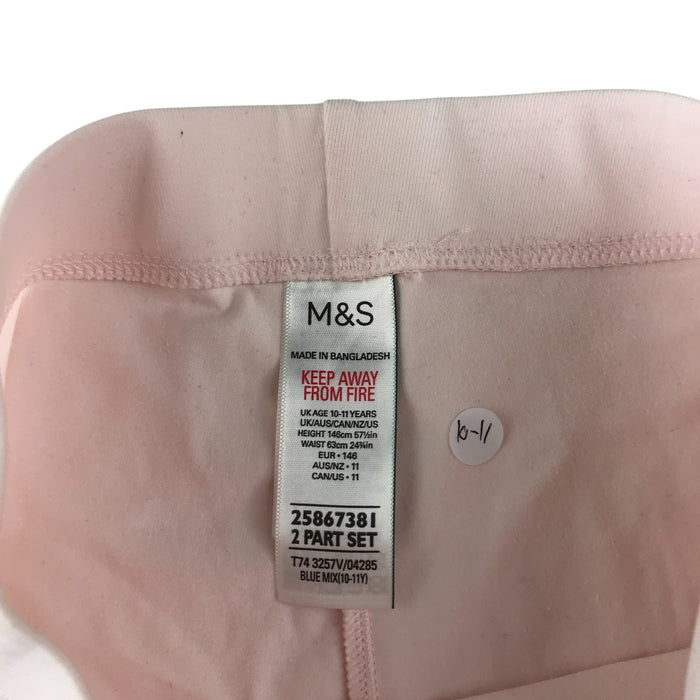 Next leggings 10-11 years pale pink plain cropped