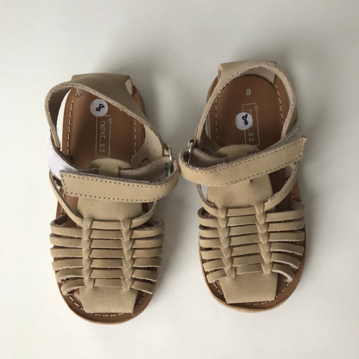 Next size UK 8 (jr) beige weaved sandals
