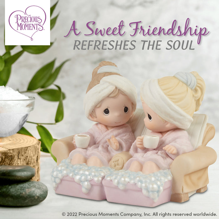 Precious Moments - A Sweet Friendship Refreshes The Soul Spa Porcelain Figurine 213008