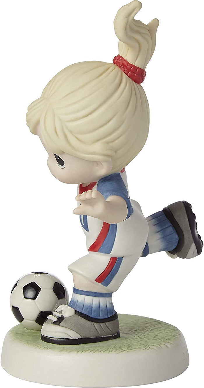 Precious Moments - Set Your Goals High Girl Playing Soccer Pocelain Figurine 202012