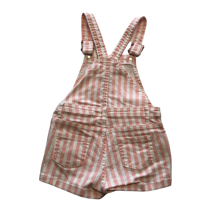Primark 6-7 years white stripy shorts dungaree