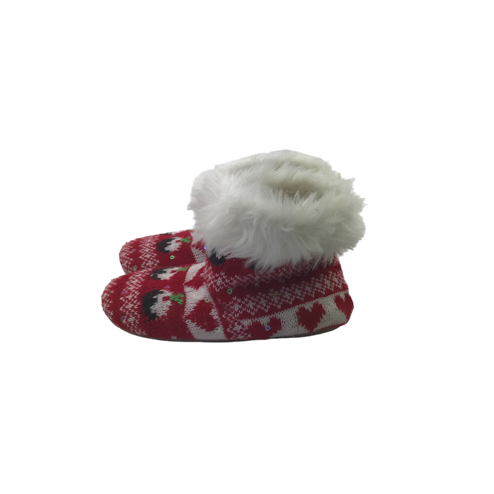Primark size UK 13 (jr) red Christmas slippers