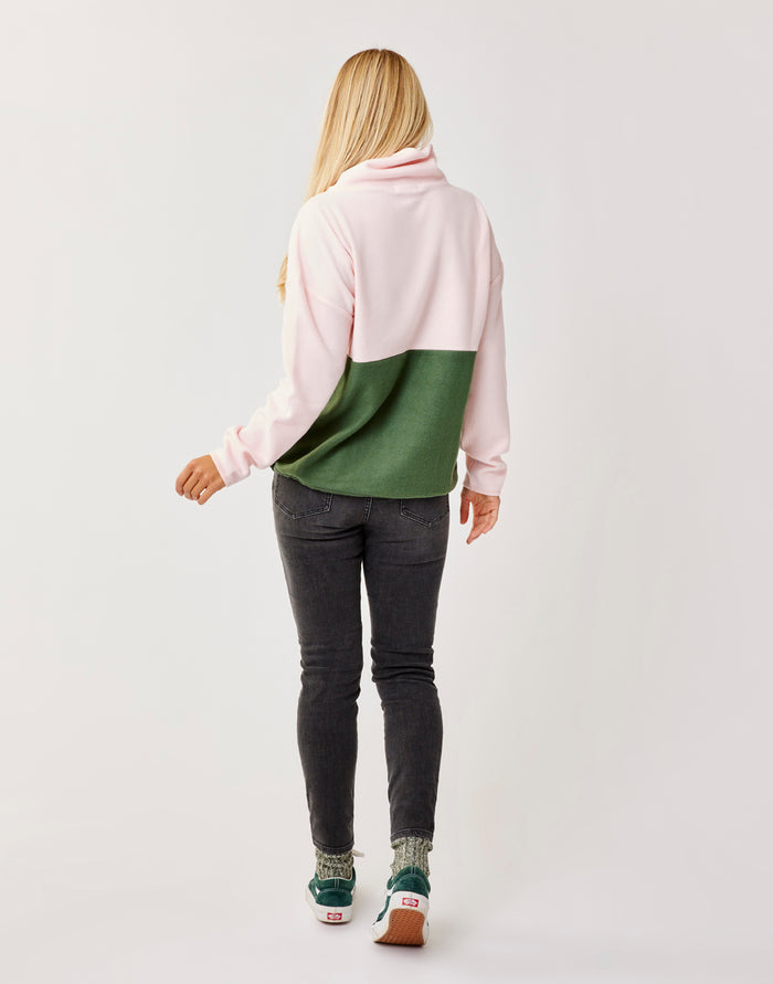 Rowayton Colorblock Cowl: Lt. Pink w. Cilantro