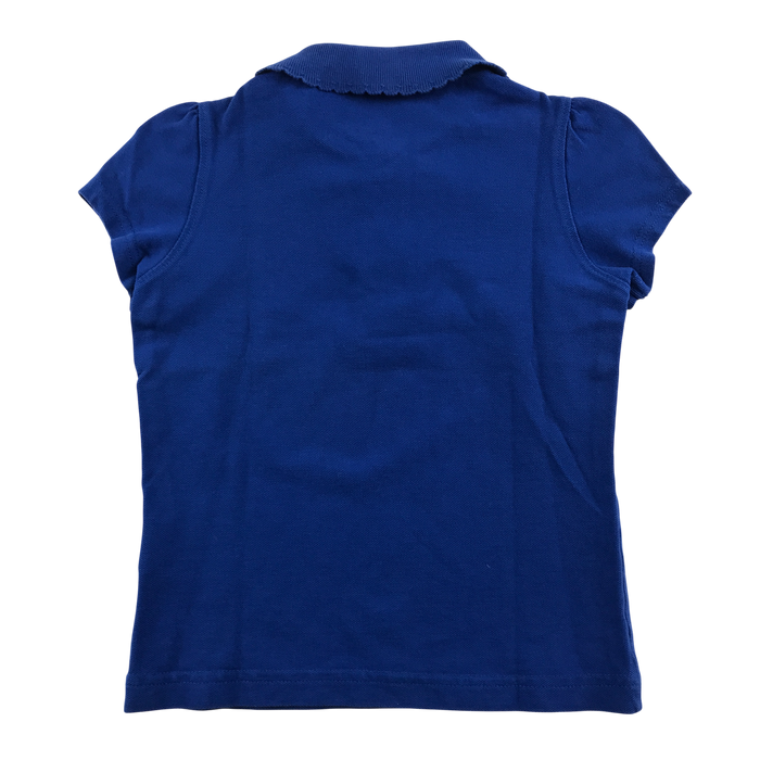 Royal blue girls scallop collar school polo shirt