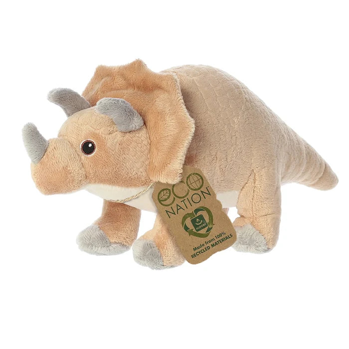 "Sale" Aurora ECO Nation - Triceratops Brown Dinosaur Dino Plush Toy 35103