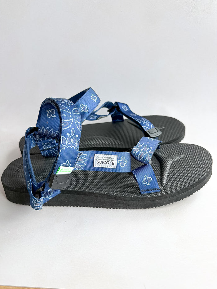 Suicoke Blue Black Paisley Sandals NO BOX