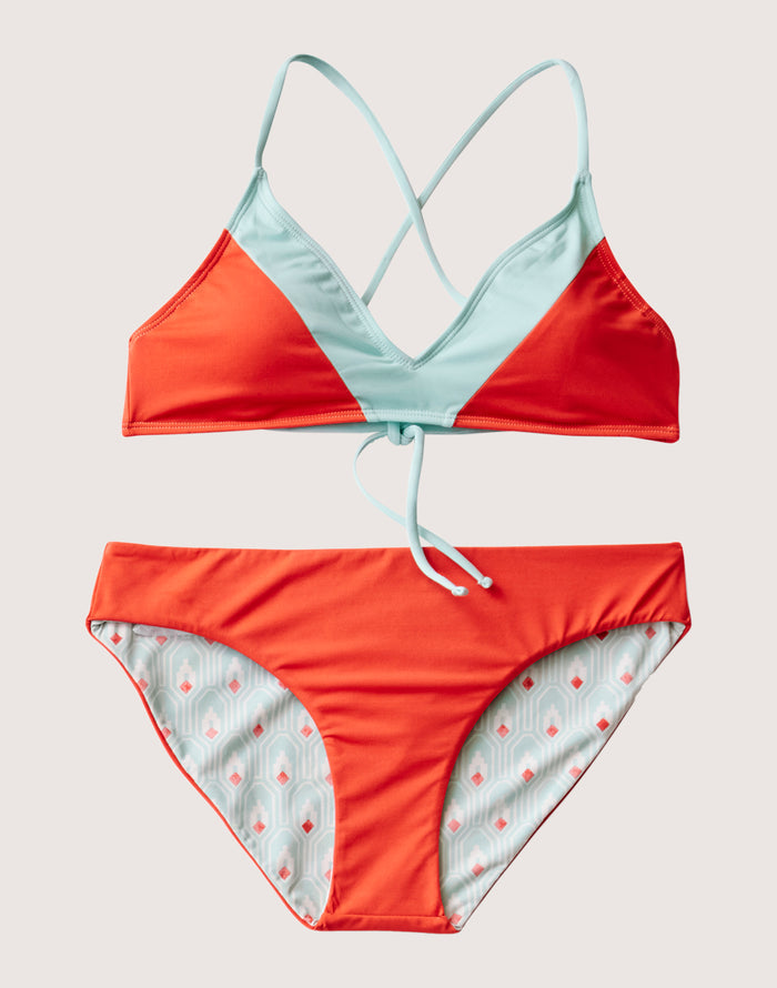 Tamarindo Colorblock Top: Sunset w. Sea Glass - FINAL SALE
