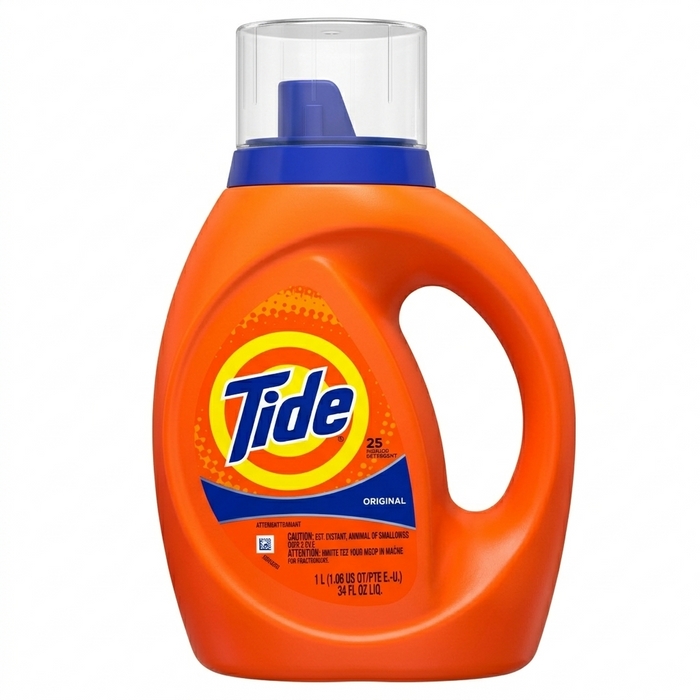 Orange Tide laundry detergent bottle on a white background