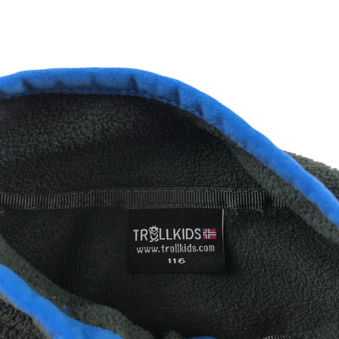 Trollkids 5-6 years navy blue quarter zip fleece