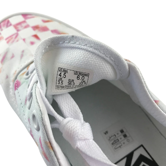 Vans size UK 3.5 white check trainers