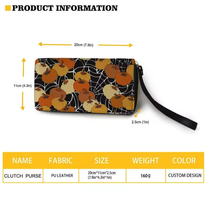 Womens Personalised Fashion Zip-Up Clutch Purse/Wallet - Elephant Design