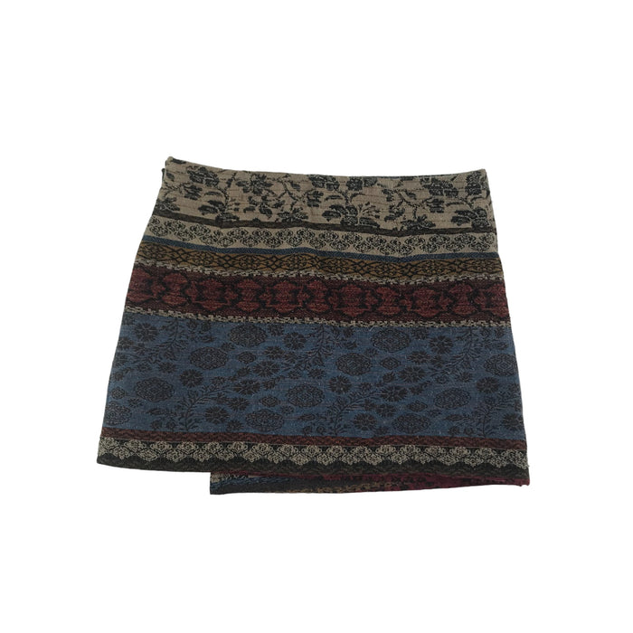 Zara Skirt Age 5-6 Brown and burgundy Knit Pattern