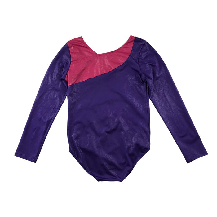 11-12 years leotard purple pink long sleeve leotard