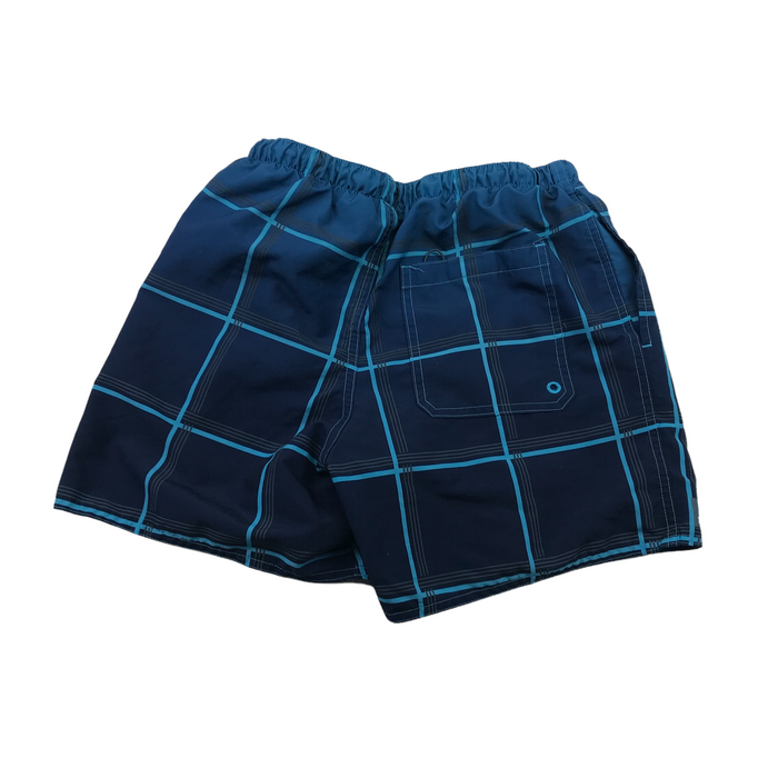 11-12 years navy blue checkeded swim trunks