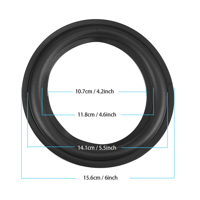 2pcs Speaker Repair Parts 6 Inch Perforated Rubber Edge Surround Durable Replacement Speakers Accessory - NATASHAHS