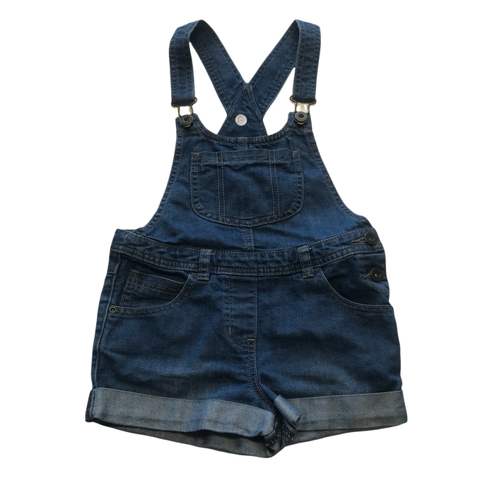 6-7 years blue denim shorts dungaree