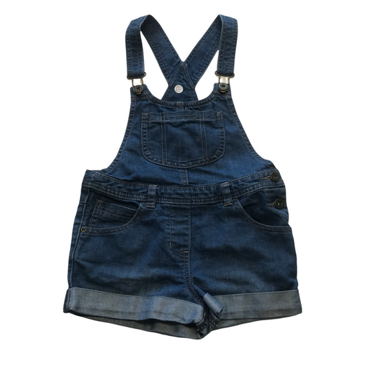 6-7 years blue denim shorts dungaree