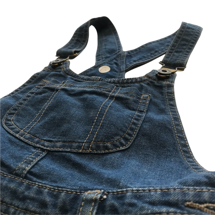 6-7 years blue denim shorts dungaree