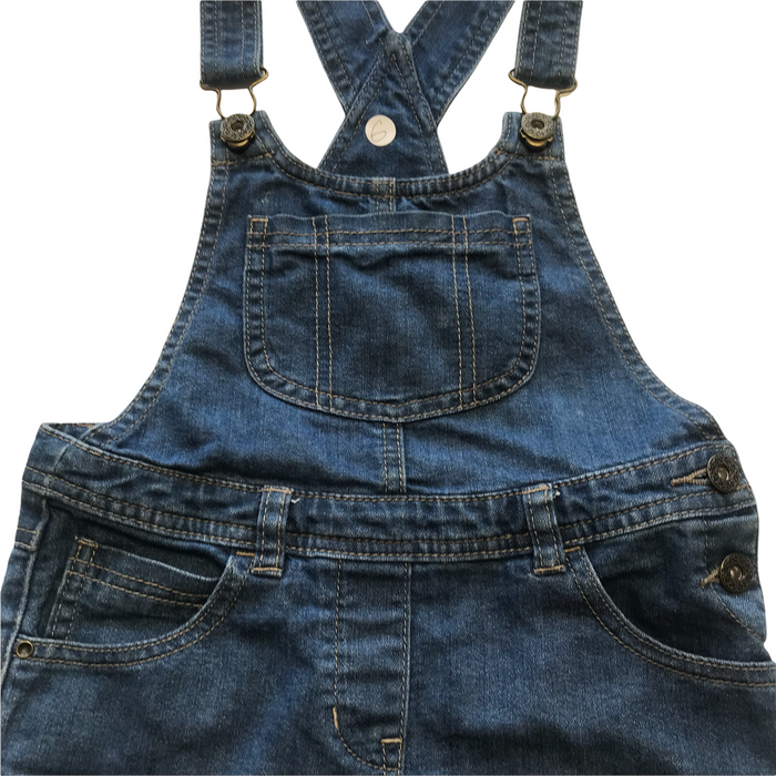 6-7 years blue denim shorts dungaree