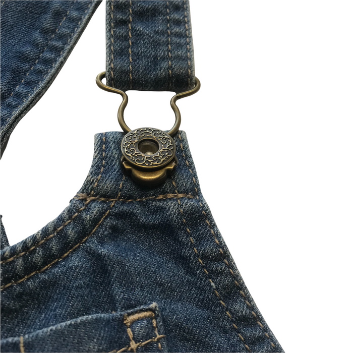 6-7 years blue denim shorts dungaree