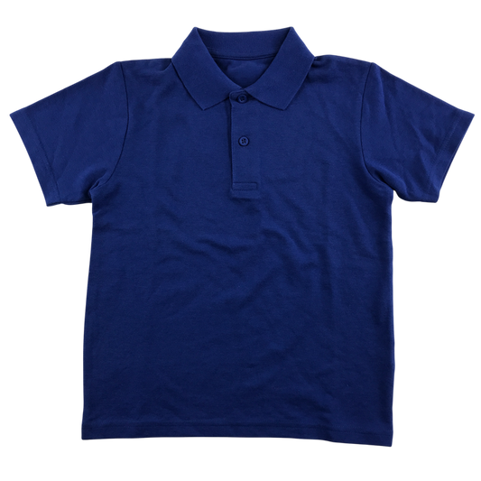 6-7 years royal blue unisex school polo shirt