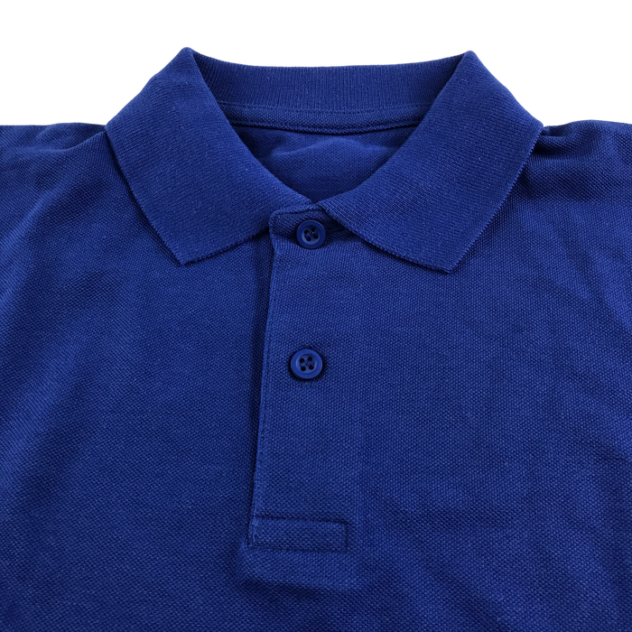 6-7 years royal blue unisex school polo shirt