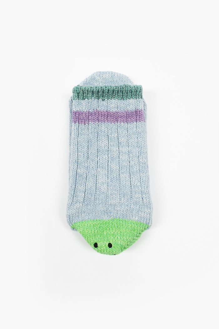 60 Yarns Ivy Rainbowy Happy Heel Hold Socks Sax/Green