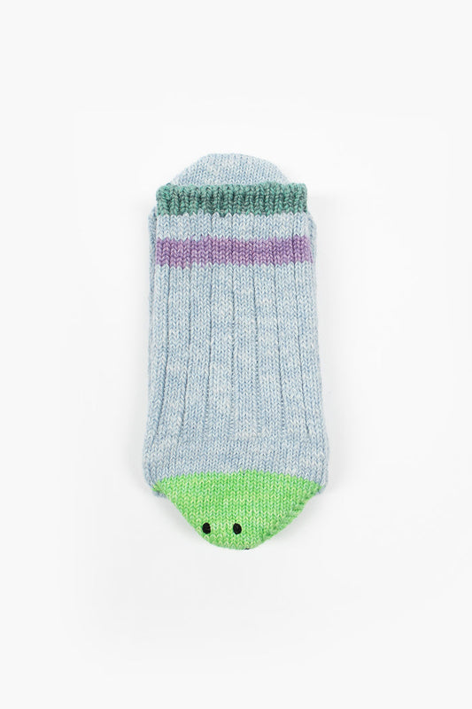 60 Yarns Ivy Rainbowy Happy Heel Hold Socks Sax/Green