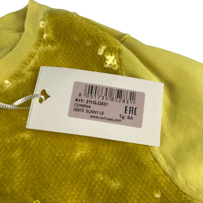 7-8 years yellow sequin twinset cardigan