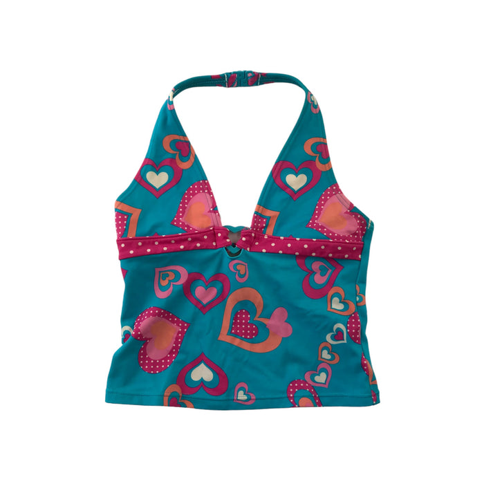 9-10 years pink blue  heart bundle two swim tops