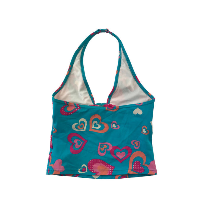 9-10 years pink blue  heart bundle two swim tops